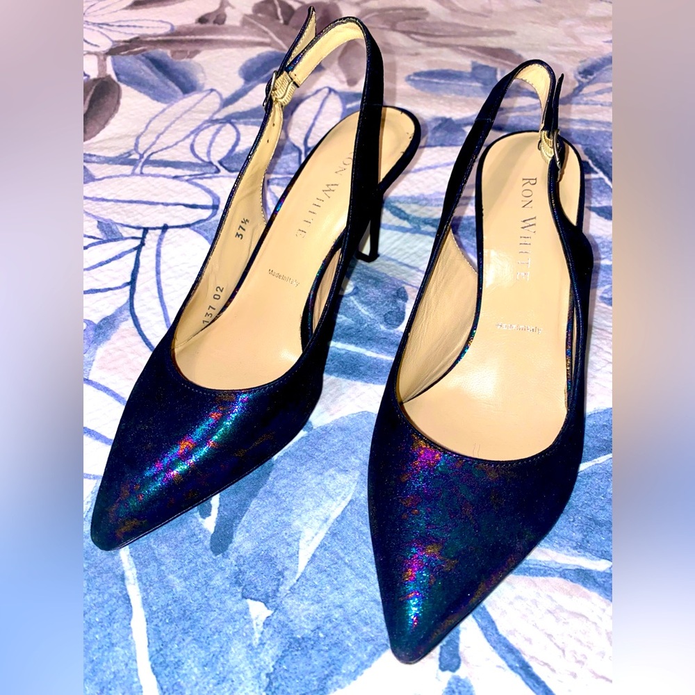 Ron White Oil Slick Slingbacks